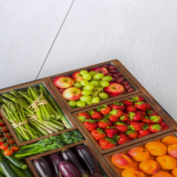 Fruit and vegetables in boxes by Assaf Frank